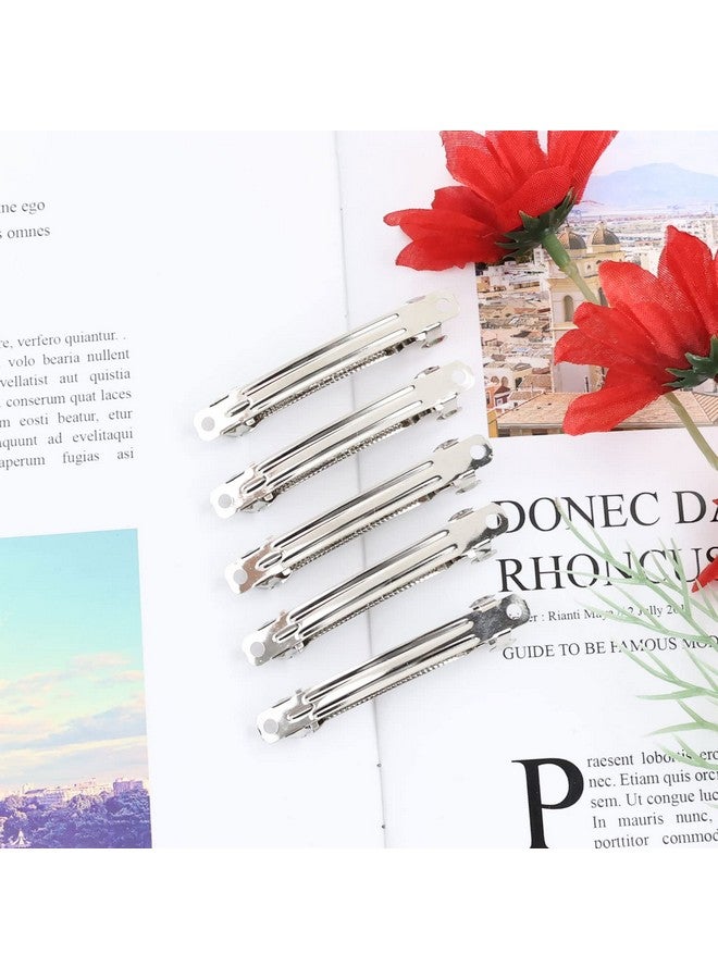Cinaci 20 Pack 2.4 Inch / 3 Inch/ 4 Inch Blank Silver Metal DIY Craft French Barrettes Snap Hair Clips Pins for Women Girls Hair Accessories (2.4 Inch) - Image 5