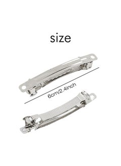 Cinaci Cinaci 20 Pack 2.4 Inch / 3 Inch/ 4 Inch Blank Silver Metal DIY Craft French Barrettes Snap Hair Clips Pins for Women Girls Hair Accessories (2.4 Inch)  - Image 2