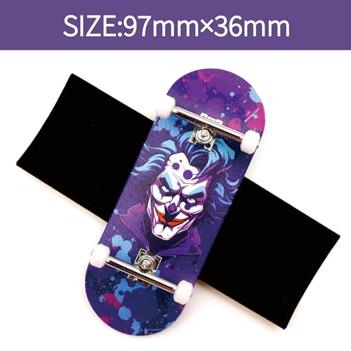 RACOFSB 36mm Pro Fingerboard with Wooden Finger Skateboard Deck Upgraded Finger Board Trucks Street Shape Bearing Wheels Clown - Image 5