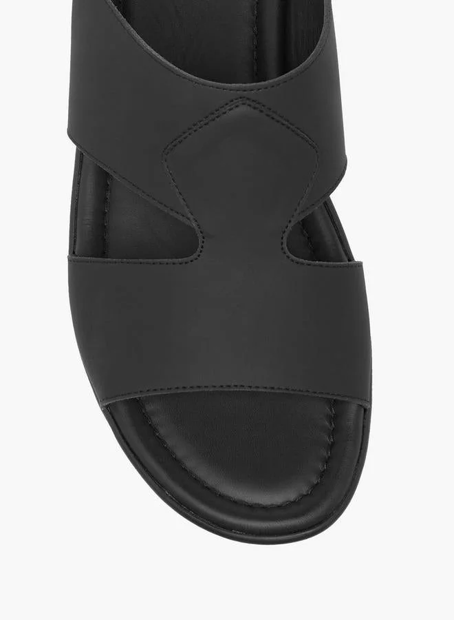 LBL by Shoexpress BLACK Cutout Detail Slip-On Arabic Sandals for Men | Best Price UAE