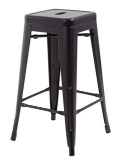 Mahmayi Mahmayi HYX504 Metal Stackable Bar-Home Kitchen Stool - Black  - Image 1