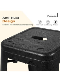 Mahmayi Mahmayi HYX504 Metal Stackable Bar-Home Kitchen Stool - Black  - Image 5