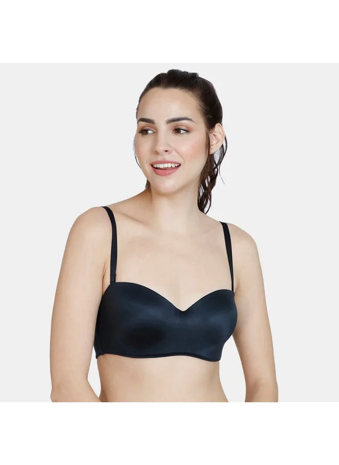 zivame Zivame Solid Padded Wired Balconette Bra with Detachable Strap