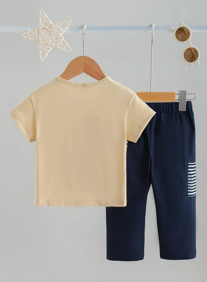 تايك تو Boys Cute Bear Graphic T-Shirt and Jogger Set