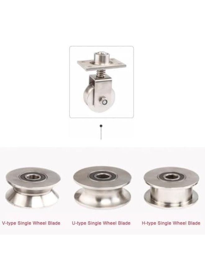 عجلات البوابة المنزلقة على شكل حرف U ذات أخدود V الثقيل محملة بنابض 68 مم سعة 550 رطلاً - Image 4