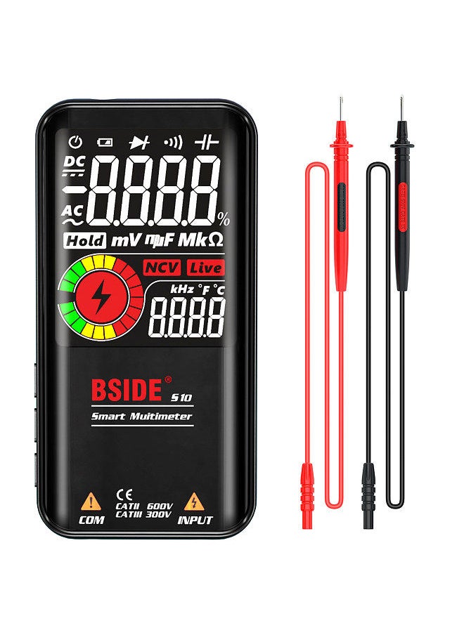 BSIDE - Intelligent 9999 Counts Multimeter Digital LCD Display AC/DC Voltmeter Ohmmeter Test Resistance Capacitance Frequency Diode Continuity NCV Live Line with Flash Light Data Hold - Image 1