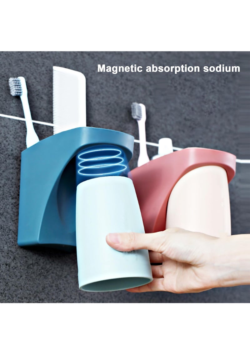 SOLARAE Toothbrush Holder Set – Custom Magnetic Cup Holder for Bathroom Organization and Storage - Wall Mounted Toothbrush and Toothpaste Holder - Image 3