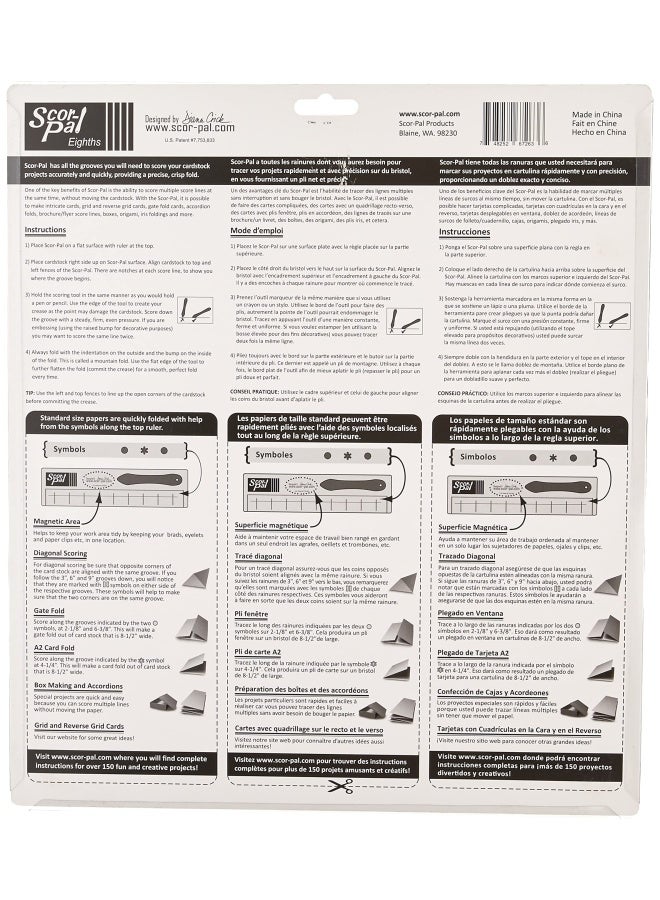 Scor-Pal ScorPal SP108 Eighths Measuring and Scoring Board 12 by 12 18 Space Grooves - Image 2