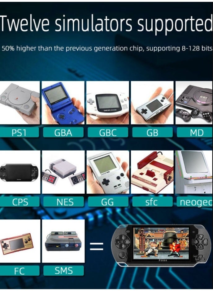 Ainawo 4.3 Inch PSP Handheld Game 8GB Includes Camera Black - Image 3