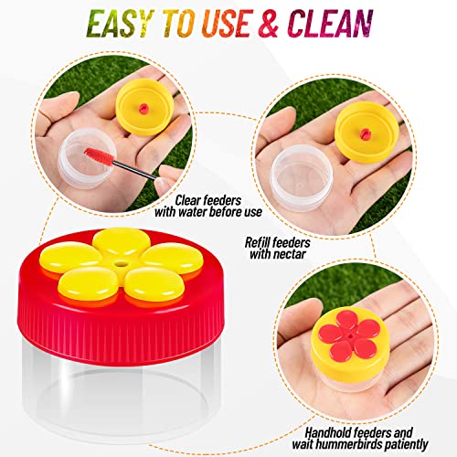 ZHBDMGK Hand Hummingbird Feeder, 4Pcs Mini Flower Hand Held Hummingbird Feeder with 4Pcs Cleaning Brush, Window Humming Wild Bird Feeders for Outdoor Supplies - Image 3