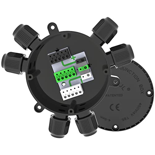 Kekeou Junction Box Cable Connector Waterproof Cable Connector Junction Box Waterproof Electrical Connector Box 2-6 Way 22-10 AWG 32A for Ø4-9mm Cable (Easy to Install) - Image 1