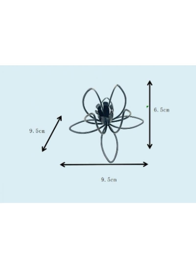 4 Pieces Creative Lotus Candle Holders Iron Decorations Bedroom Living Room, Iron Decorations Stage Props Black  - Image 4