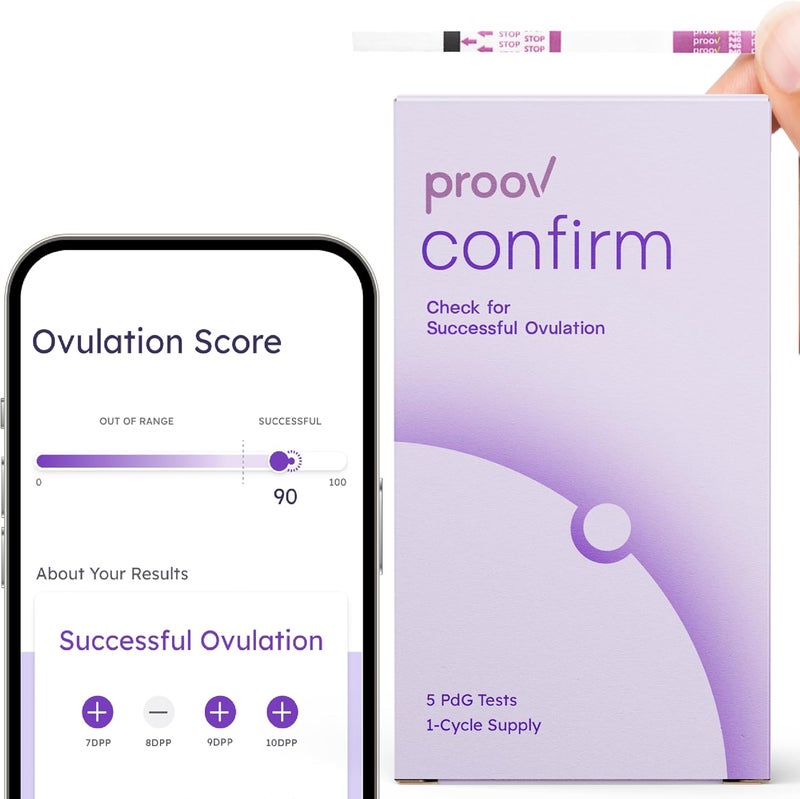 Proov PdG Test Strips for Women  5 Progesterone Test Strips  Confirm Successful Ovulation at Home  1 Cycle Pack  Fertility Tracker  Compatible with Fertility Pregnancy  Ovulation Tests - Image 1