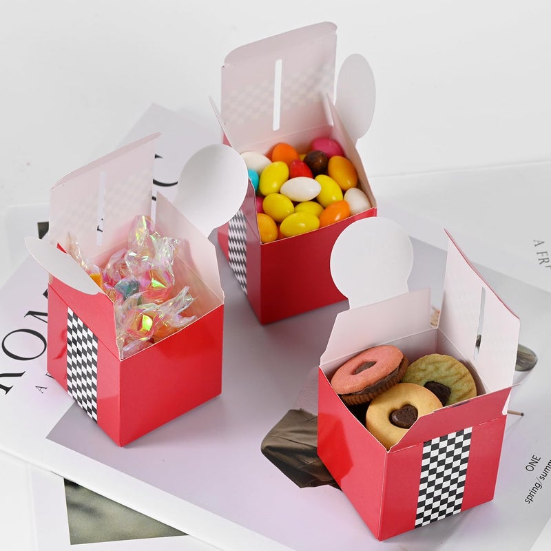 HappFestiv 24 Pcs Race Car Party Favor Boxes, 2.17inch Foldable Paper Checkered Goodie Boxes, Treat Boxes for Candy Snacks & Gifts, Racing Theme Birthday Party Supplies - Image 5