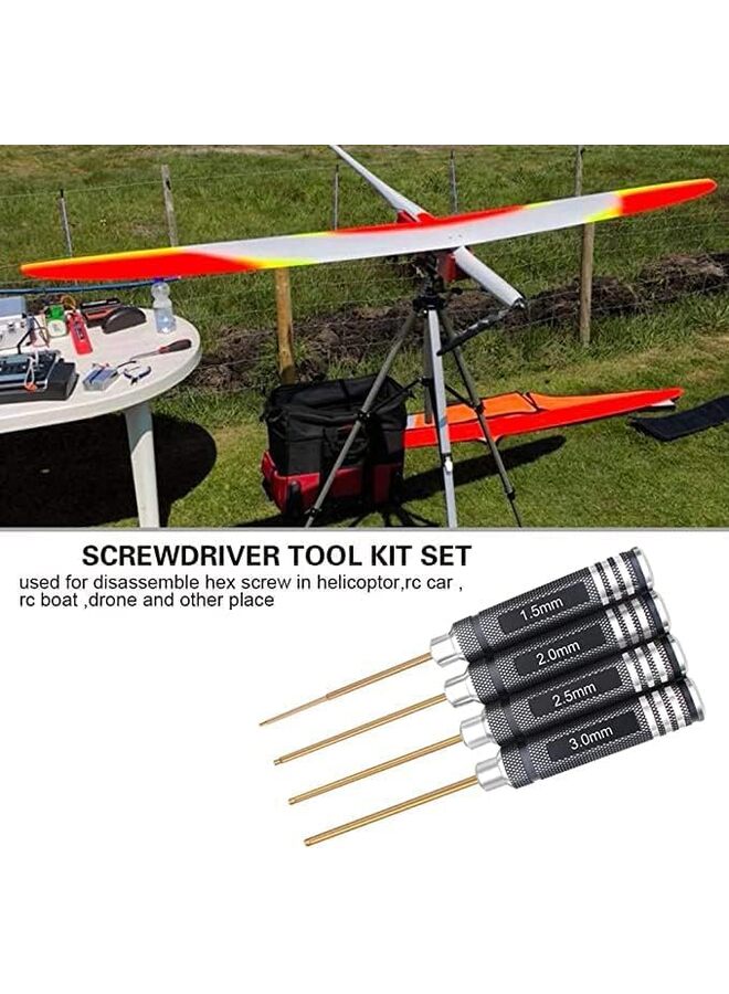 4PCS Hex Screw Driver Set 1.5mm 2.0mm 2.5mm 3.0mm Allen Wrench Keys Screwdriver Kit RC Repair Tools Kit for Traxxas RC Car Drone Multi-Axis Helicopter Arrma Axial Losi Redcat Racing - Image 5