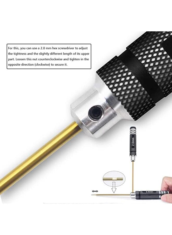 4PCS Hex Screw Driver Set 1.5mm 2.0mm 2.5mm 3.0mm Allen Wrench Keys Screwdriver Kit RC Repair Tools Kit for Traxxas RC Car Drone Multi-Axis Helicopter Arrma Axial Losi Redcat Racing - Image 4