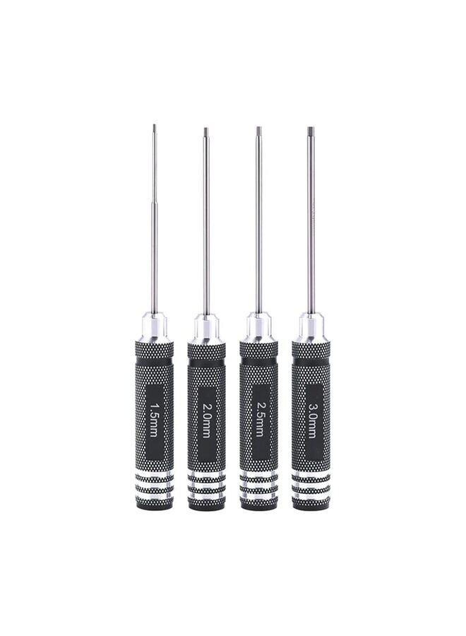 4PCS Hex Screw Driver Set 1.5mm 2.0mm 2.5mm 3.0mm Allen Wrench Keys Screwdriver Kit RC Repair Tools Kit for Traxxas RC Car Drone Multi-Axis Helicopter Arrma Axial Losi Redcat Racing - Image 1