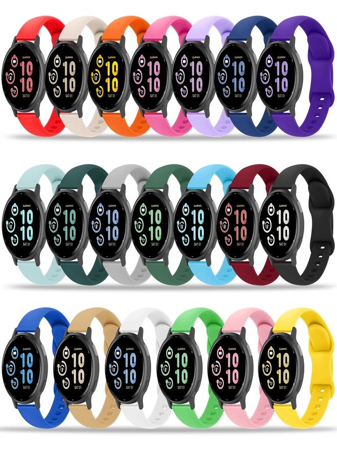 Tiorecime 20 Pack Bands Compatible with Garmin Vivoactive 6/Vivoactive 5/Vivoactive 3, Venu 2 Plus/Venu Sq/Venu, Forerunner 645/245 Music Watch Band, 20mm Soft Silicone Sport Strap for Women Men - Image 1