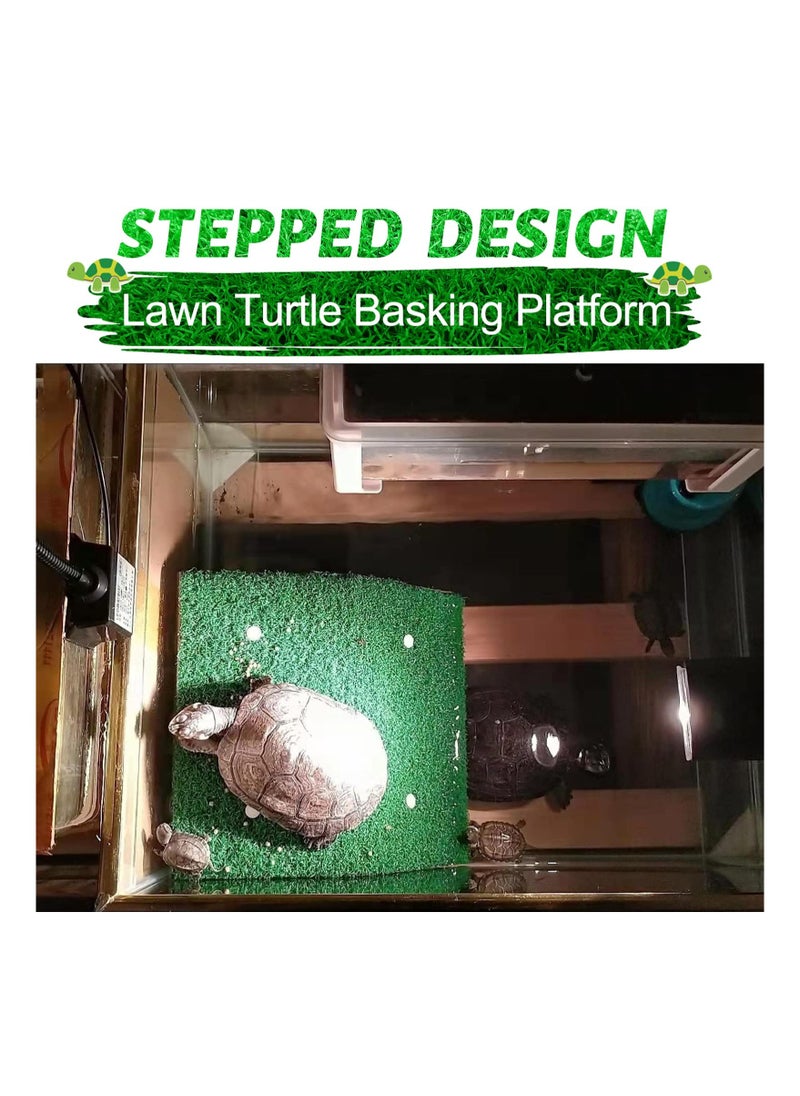 Excefore Small Turtle Basking Platform Simulation Grass Turtle Ramp, Turtle Resting Basking Dock Floating Décor for Aquatic Turtle Reptile Frog Terrapin  - Image 4