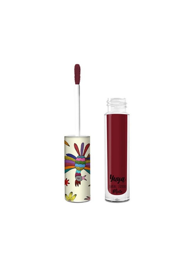 YuYa - Cosmetics Republics Chiquita Liquid Matte Lipstick Exclusive Distinctive Design On Cap Sleek Matte Finish Intense Wine Color Longlasting Formula And Easy To Apply - Image 1