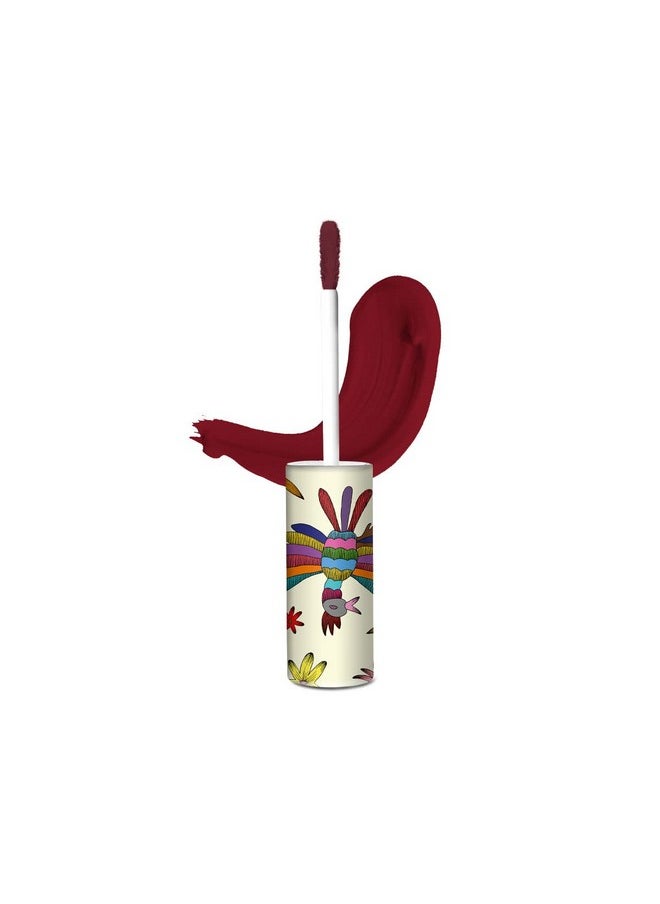 YuYa - Cosmetics Republics Chiquita Liquid Matte Lipstick Exclusive Distinctive Design On Cap Sleek Matte Finish Intense Wine Color Longlasting Formula And Easy To Apply - Image 1