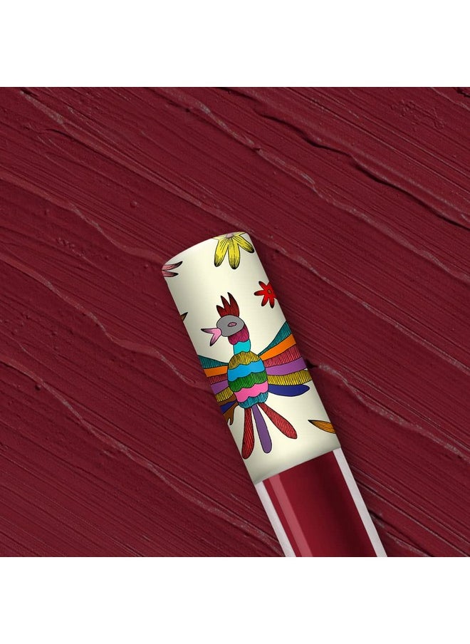 YuYa - Cosmetics Republics Chiquita Liquid Matte Lipstick Exclusive Distinctive Design On Cap Sleek Matte Finish Intense Wine Color Longlasting Formula And Easy To Apply - Image 1