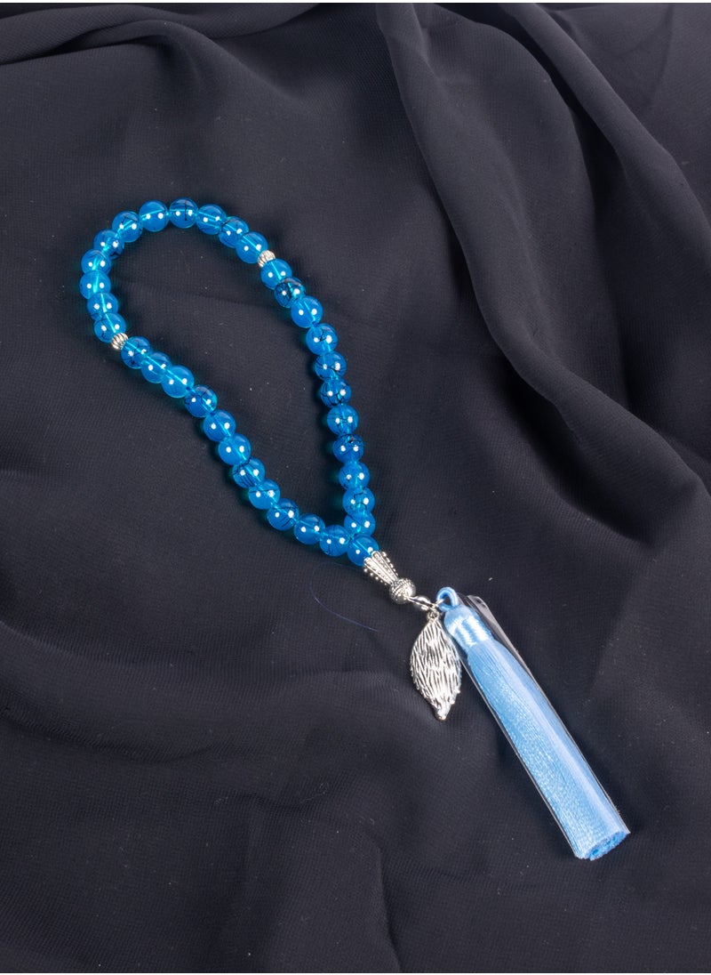 The Black Pearl Accessories Blue Alabaster Stone Prayer Bead of 33 Beads  - Image 1