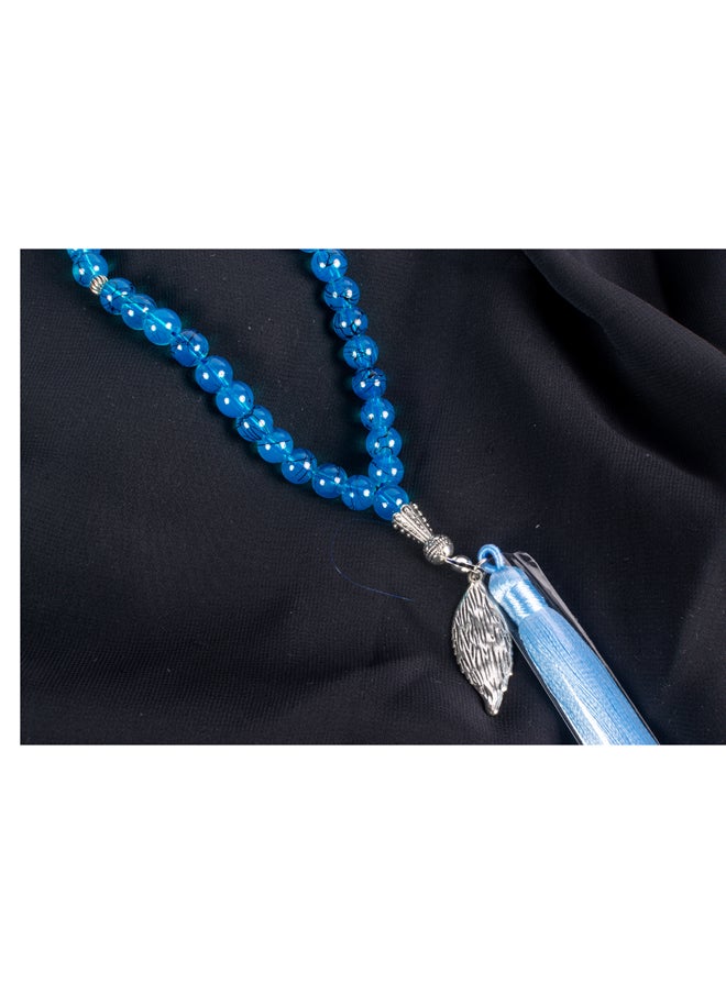 The Black Pearl Accessories Blue Alabaster Stone Prayer Bead of 33 Beads  - Image 3