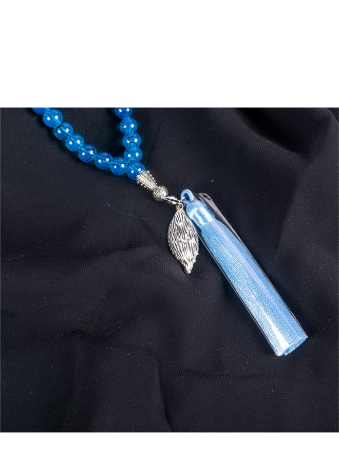 The Black Pearl Accessories Blue Alabaster Stone Prayer Bead of 33 Beads  - Image 2