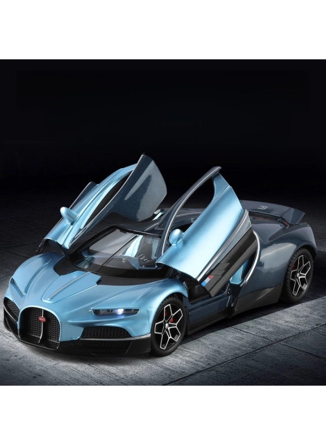 بوغاتي سيارة بوجاتي توربيون موديل دايكاست 1:32 هيكل من الألومنيوم عجلات خلفية بسحب مصابيح أمامية/خلفية مضيئة هايبركار قابلة للتحصيل - Image 1