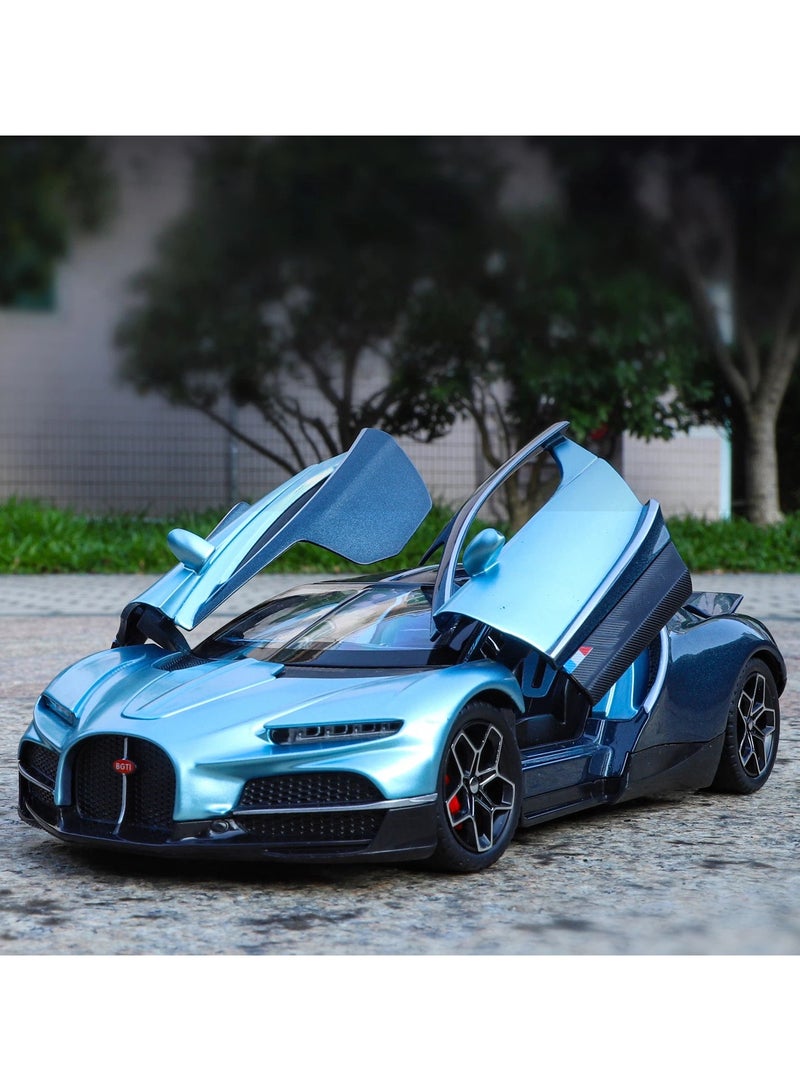 بوغاتي سيارة بوجاتي توربيون موديل دايكاست 1:32 هيكل من الألومنيوم عجلات خلفية بسحب مصابيح أمامية/خلفية مضيئة هايبركار قابلة للتحصيل - Image 3