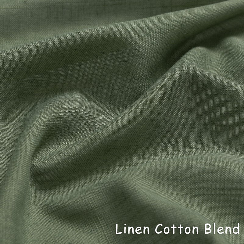 Aersas 80 Inch Olive Green Linen Curtains for Living Room 2 Panels Semi Sheer Light Filter Linen Drape Boho Farmhouse Floor Length Grommet Forest Green Curtains 80 Inches Long for Bedroom Aesthetic Office - Image 4