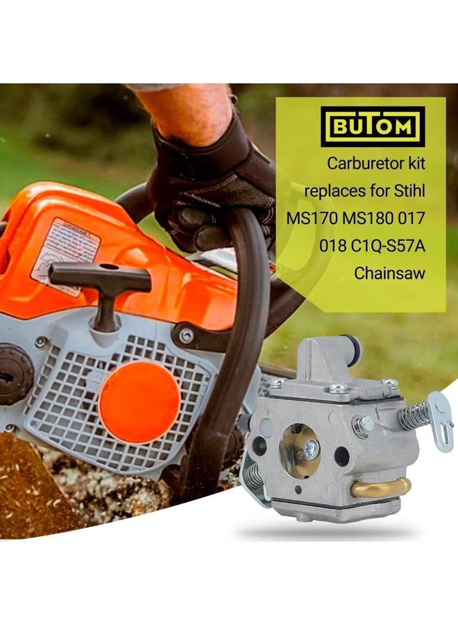 Butom MS170 MS180 Carburetor with 1130 124 0800 Air Filter Tune Up Kit for Stihl 017 018 MS180 Chainsaw C1Q-S57B C1Q-S57A 1130 120 0603 - Image 2