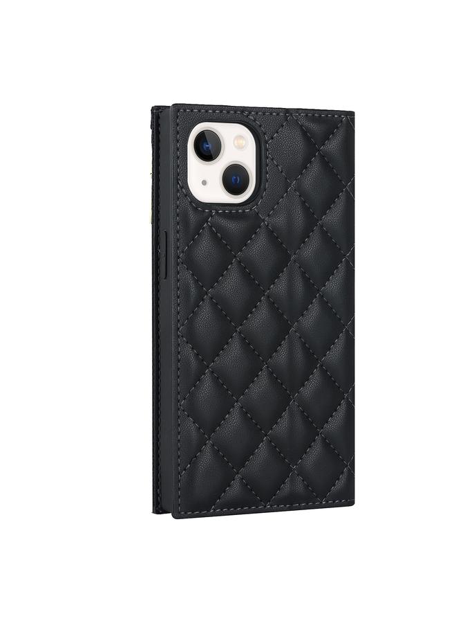 Zaboon Case For iPhone 13 mini Grid Texture Lanyard Zipper Leather Phone Case - Image 3