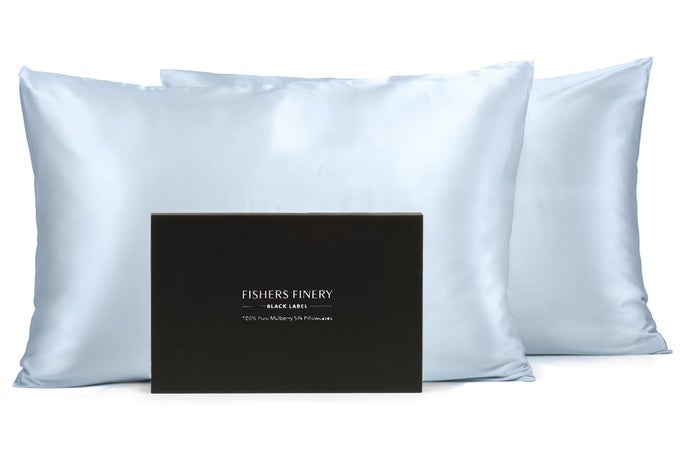30MM 100 PURE MULBERRY SILK PILLOWCASE SET GOOD HOUSEKEEPING QUALITY TESTED BLUE QUEEN 2 PACK
