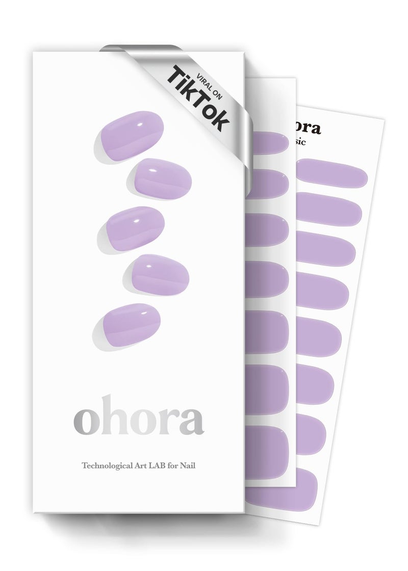ohora Semi Cured Gel Nail Strips N Cream Very Peri Purple Solid Works with UVLED Lamps SalonQuality Long Lasting Easy to Apply Remove Includes 2 Prep Pads Nail File Wooden Stick