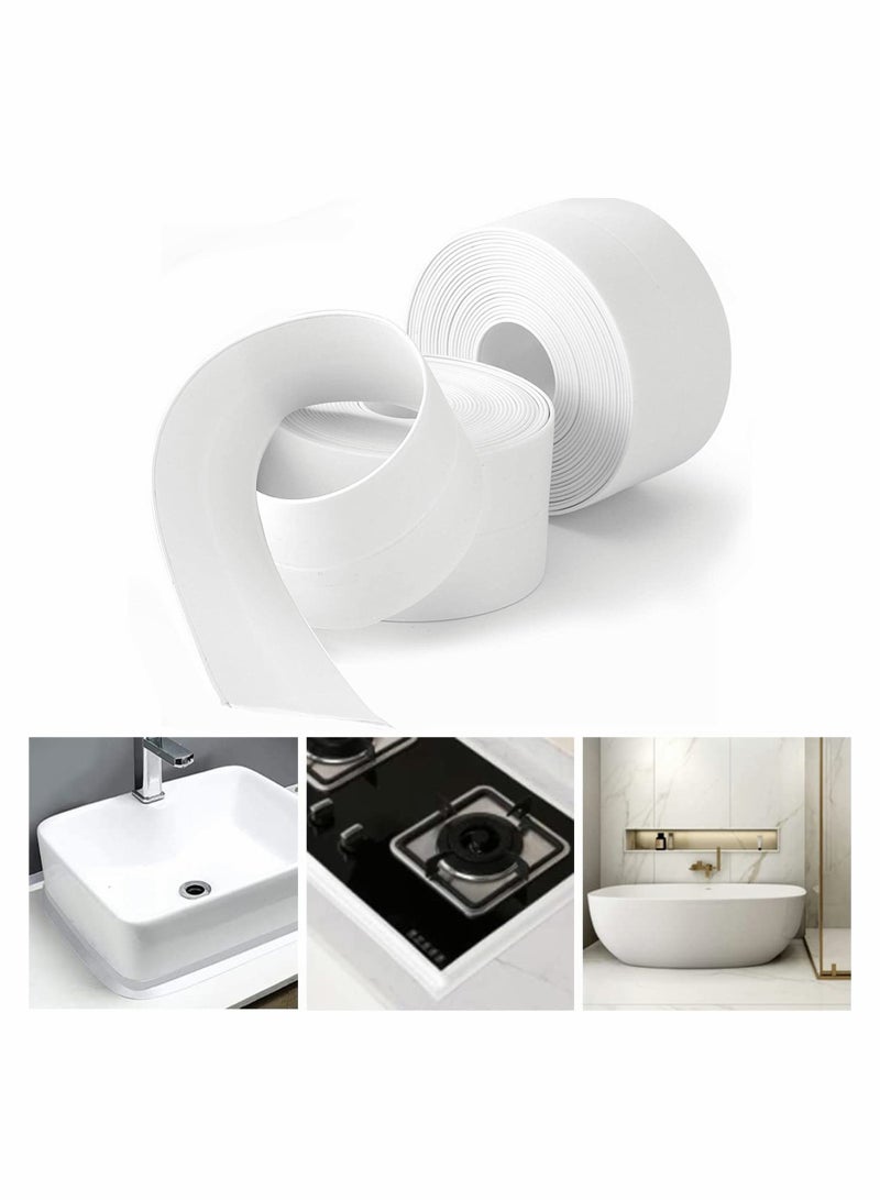 Excefore Caulk Strip Tape 2 Rolls PE Self-Adhesive Decorative Sealing Tape, Used for Kitchen Sink Toilet Bathroom Bathtub Floor Wall Edge Protector 10.5 Feet  - Image 1