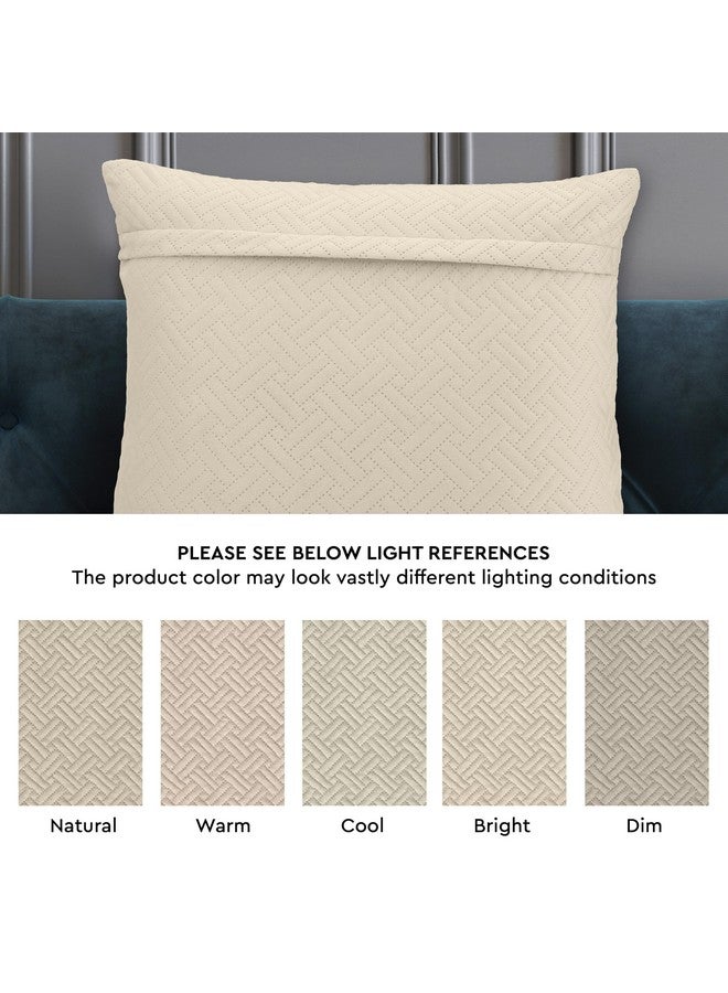 Encasa XO أغطية وسائد إنكاسا XO 40X40 سم مجموعة من 2 | أغطية وسائد من المخمل الملون | فقط الأغطية بدون حشوة | قماش مبطن من الجانبين | بيج | أغطية وسائد زخرفية للمنزل، 150 TC - Image 3