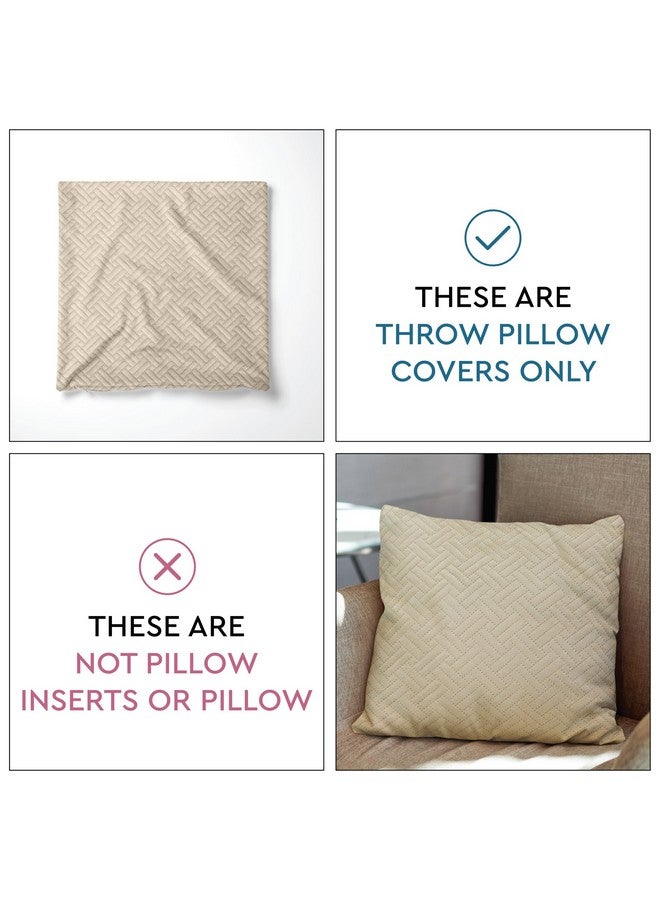 Encasa XO أغطية وسائد إنكاسا XO 40X40 سم مجموعة من 2 | أغطية وسائد من المخمل الملون | فقط الأغطية بدون حشوة | قماش مبطن من الجانبين | بيج | أغطية وسائد زخرفية للمنزل، 150 TC - Image 4