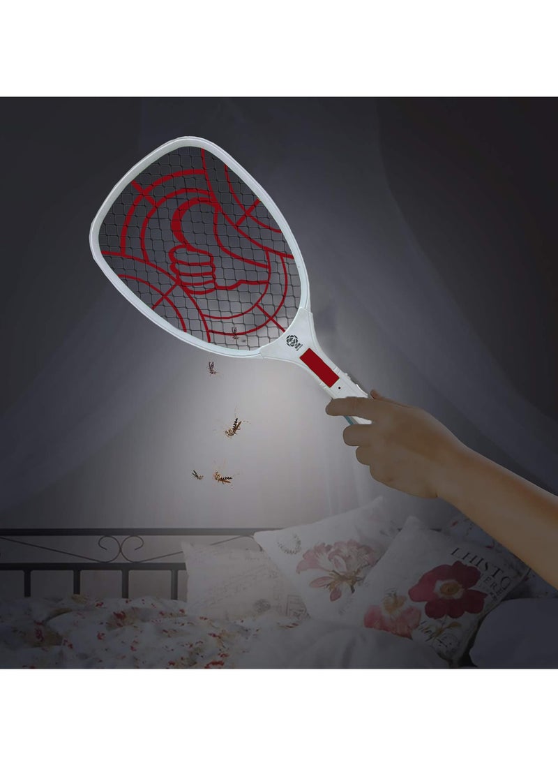 HOME 4 YOU Bug Zapper Racket, Electric Fly Swatter with 3 Layers of Safety Net, Instant Fly Swatter, Rechargeable Racket, Fly Killer for Indoor, Kitchen, Home, Garden and Outdoor,Red.  - Image 3