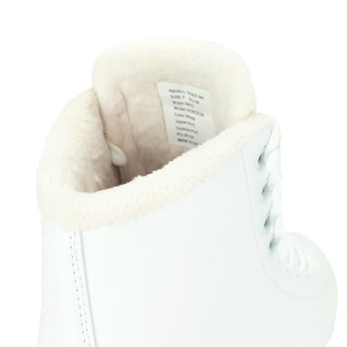 Riedell Horizon Junior Kids Ice Skates for Girls and Boys - Supportive Uppers with Plush Padded Lining, Smooth Stainless Steel Blades, and PVC Soles - White - 3 JR - Image 5