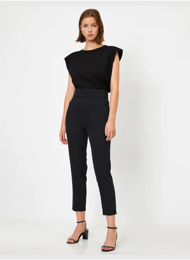 KOTON High Waisted Cigarette Trousers