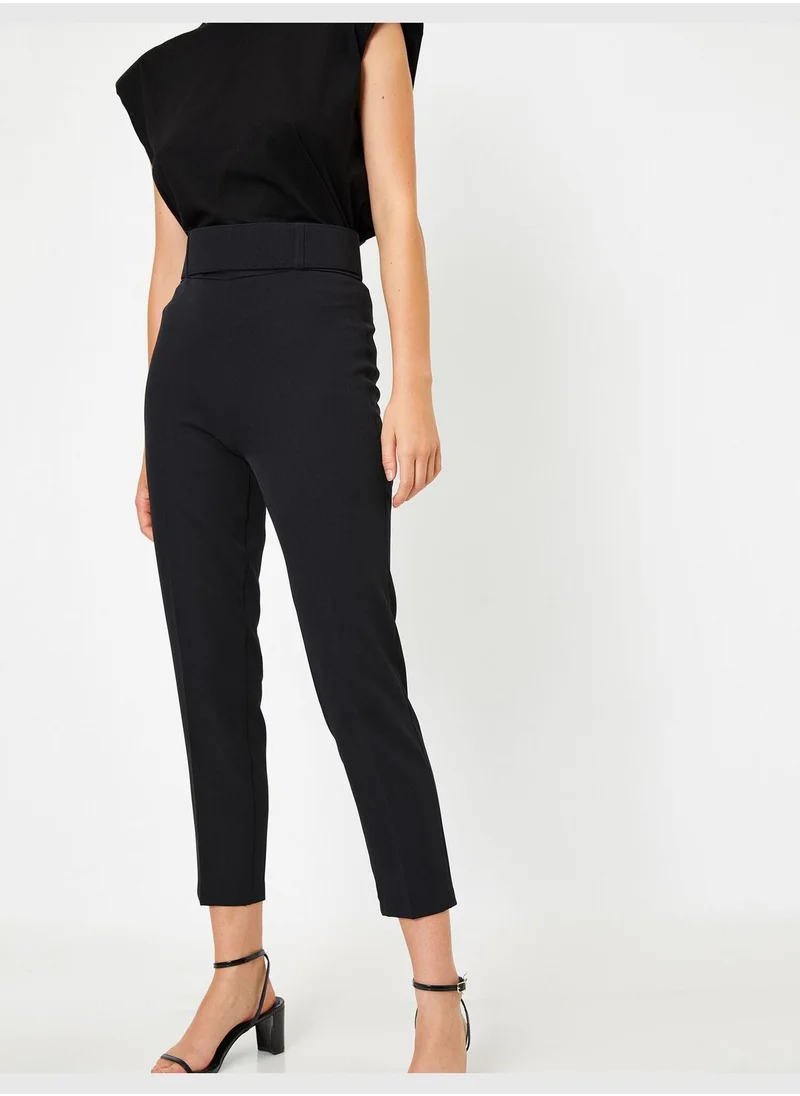 KOTON High Waisted Cigarette Trousers
