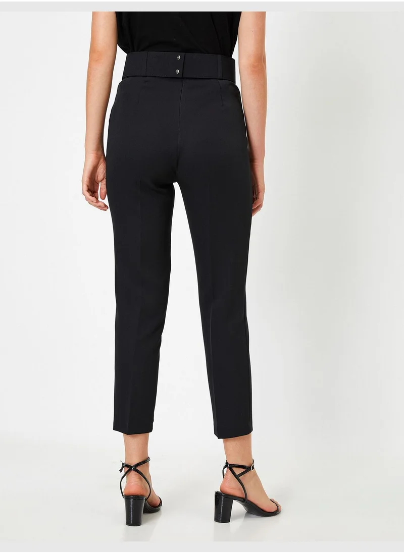 KOTON High Waisted Cigarette Trousers