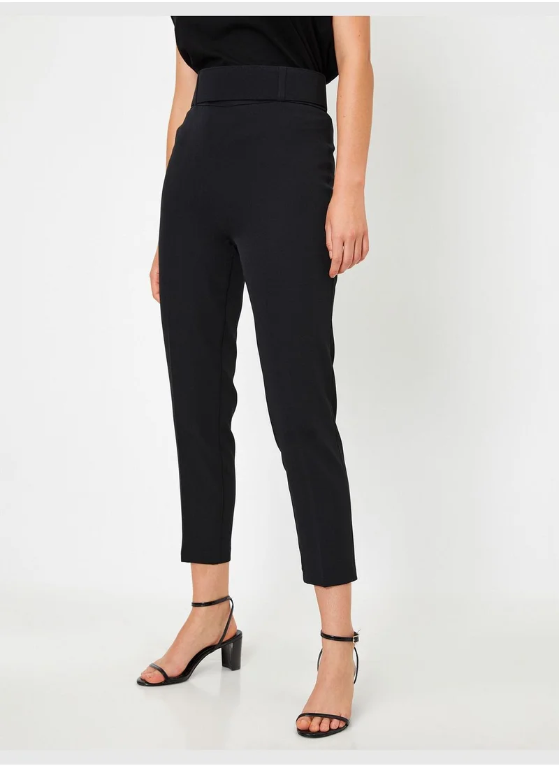 KOTON High Waisted Cigarette Trousers