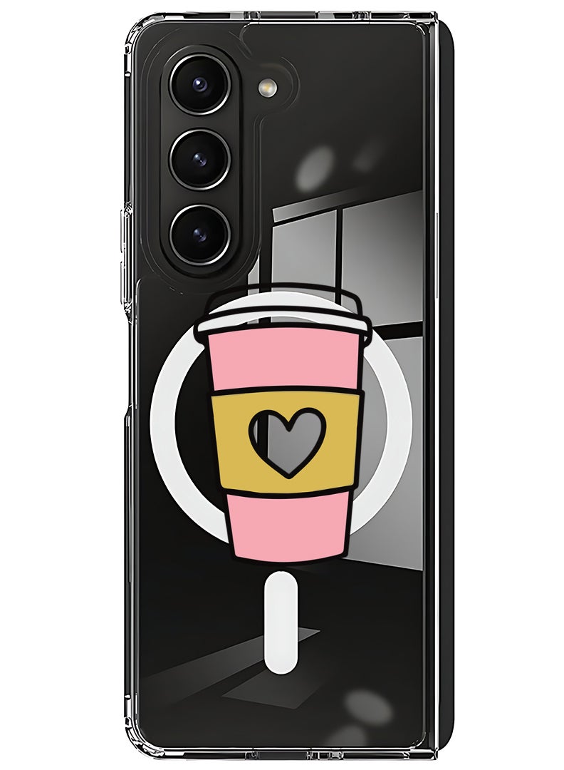 Theodor Magnetic Case for Samsung Galaxy Z Fold 5 Compatible with MagSafe Wireless Charging, Shockproof Phone Bumper Cover Coffee Mug - Image 1