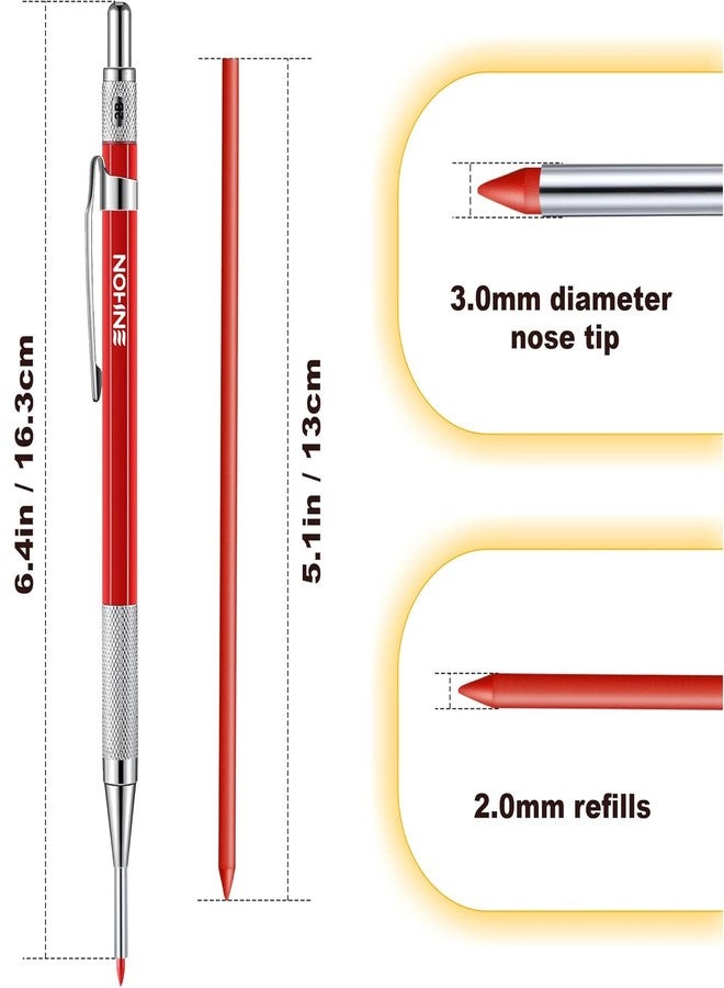 مجموعة أقلام الرصاص الميكانيكية للنجار من إينهون، مقاس 2 مم، مع 12 قلم تحديد بديل ومبراة، وأداة تحديد النجارة، وقلم رصاص عميق صلب للبناء، وطرف إبرة ممتد للاستخدام في الأعمال (أسود، أحمر) - Image 2