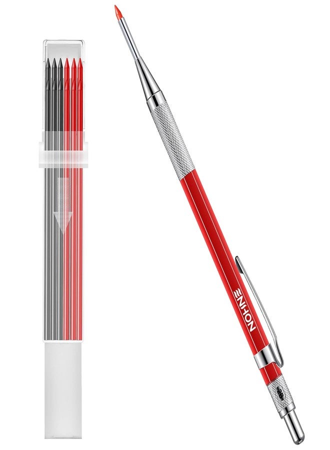 مجموعة أقلام الرصاص الميكانيكية للنجار من إينهون، مقاس 2 مم، مع 12 قلم تحديد بديل ومبراة، وأداة تحديد النجارة، وقلم رصاص عميق صلب للبناء، وطرف إبرة ممتد للاستخدام في الأعمال (أسود، أحمر) - Image 1