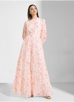 True Decadence Floral Puff Sleeve Maxi Dress  - Image 1