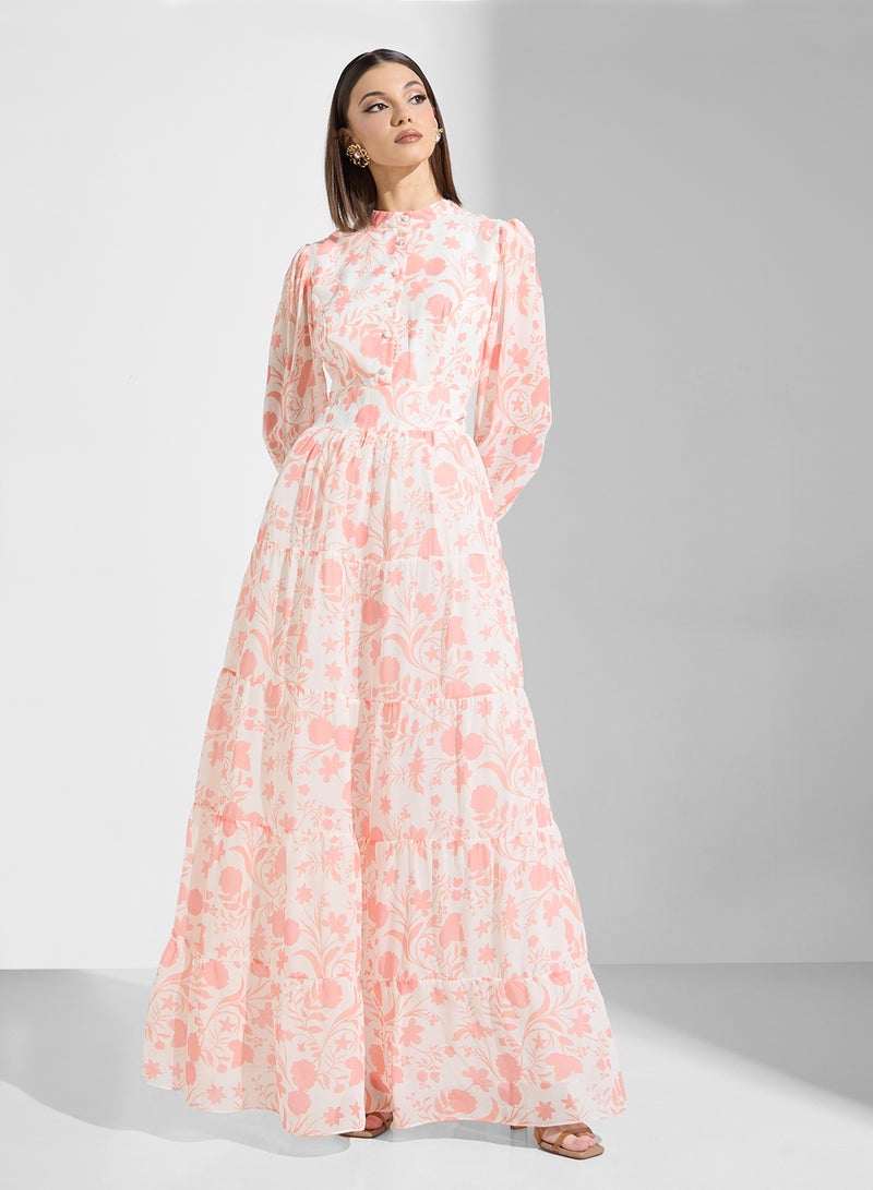 True Decadence Floral Tiered Dress - Image 1